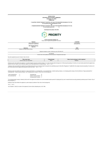 Thumbnail Priority Technology Holdings
 10-Q Quarterly Report FY2025 