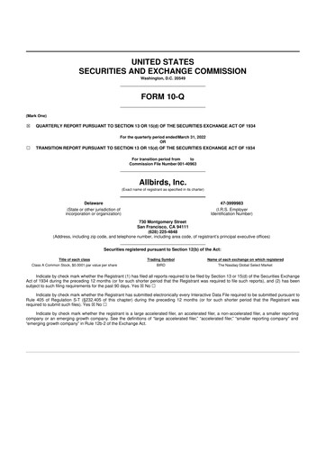 Miniature Allbirds 10-Q Rapport trimestriel 2022 