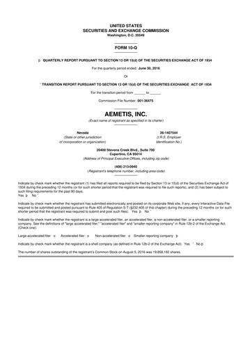 Thumbnail Aemetis 10-Q Quarterly Report FY2016 