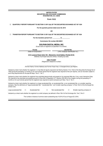 Thumbnail Dolphin Entertainment
 10-Q Quarterly Report FY2016 