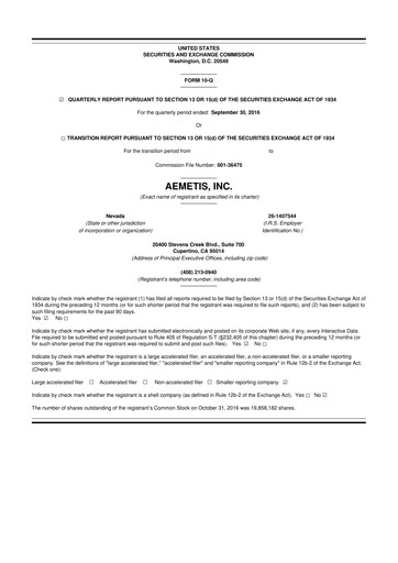 Thumbnail Aemetis 10-Q Quarterly Report FY2016 
