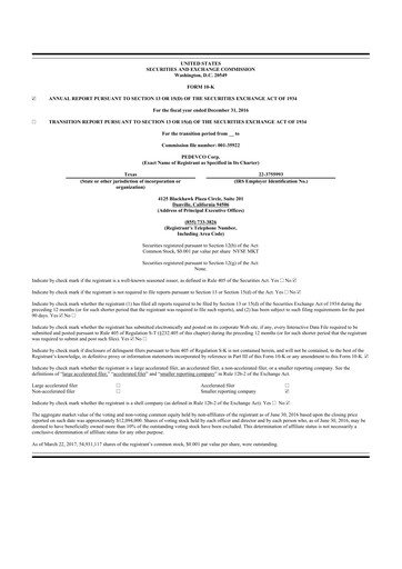 Thumbnail PEDEVCO
 10-K Annual Report 2016