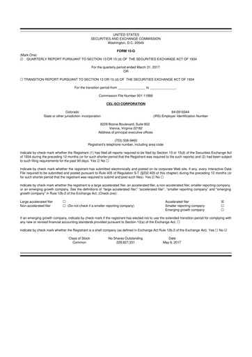 Thumbnail Cel-Sci

 10-Q Quarterly Report FY2017 