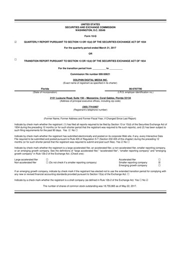 Thumbnail Dolphin Entertainment
 10-Q Quarterly Report FY2017 