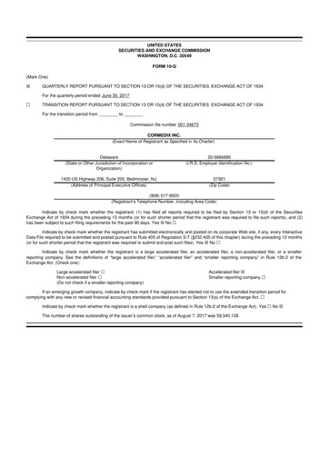 Thumbnail CorMedix 10-Q Quarterly Report FY2017 