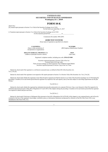 Thumbnail Aehr Test Systems 10-K Annual Report 2017