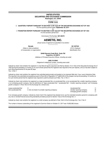 Thumbnail Aemetis 10-Q Quarterly Report FY2017 