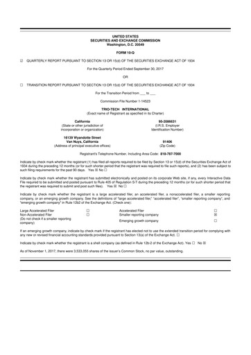 Thumbnail Trio-Tech International 10-Q Quarterly Report FY2018 Q1