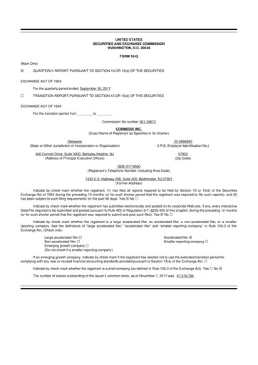 Thumbnail CorMedix 10-Q Quarterly Report FY2017 