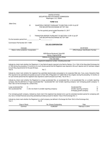 Thumbnail Cel-Sci

 10-Q Quarterly Report FY2018 