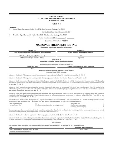 Thumbnail Monopar Therapeutics 10-K Annual Report 2017