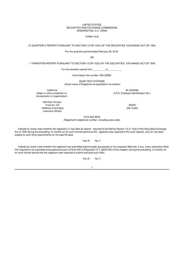Thumbnail Aehr Test Systems 10-Q Quarterly Report FY2018 
