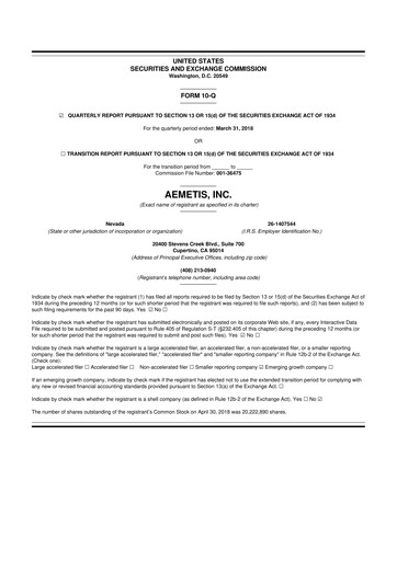 Thumbnail Aemetis 10-Q Quarterly Report FY2018 
