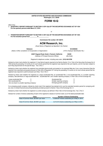Thumbnail ACM Research
 10-Q Quarterly Report FY2018 