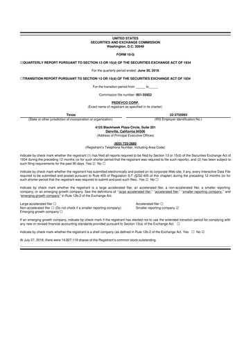 Thumbnail PEDEVCO
 10-Q Quarterly Report FY2018 