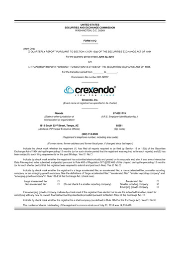 Thumbnail Crexendo 10-Q Quarterly Report FY2018 