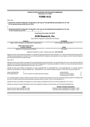 Thumbnail ACM Research
 10-Q Quarterly Report FY2018 