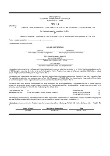 Thumbnail Cel-Sci

 10-Q Quarterly Report FY2018 