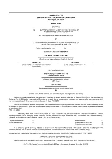 Vorschaubild LightPath Technologies 10-Q Quartalsbericht 2019 