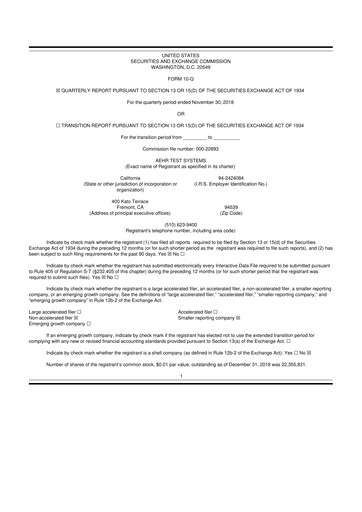 Thumbnail Aehr Test Systems 10-Q Quarterly Report FY2019 