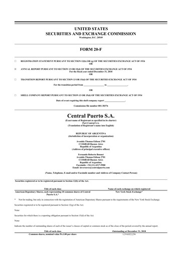 Thumbnail Central Puerto
 20-F Annual Report 2018