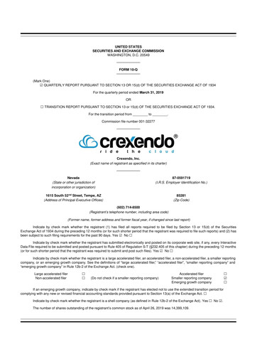 Thumbnail Crexendo 10-Q Quarterly Report FY2019 