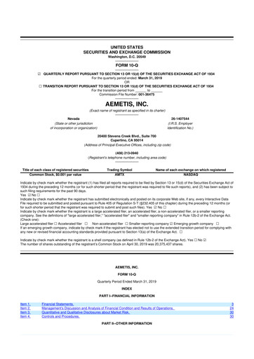 Thumbnail Aemetis 10-Q Quarterly Report FY2019 