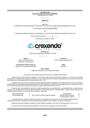 Thumbnail Crexendo 10-Q Quarterly Report FY2019 