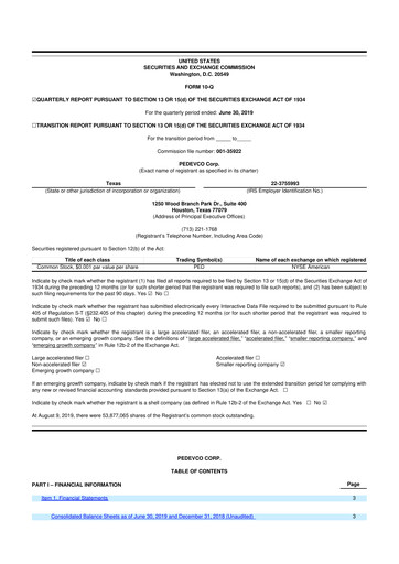 Thumbnail PEDEVCO
 10-Q Quarterly Report FY2019 