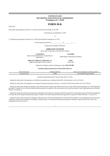 Thumbnail Aehr Test Systems 10-K Annual Report 2019