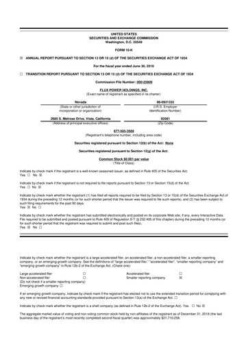 Thumbnail Flux Power 10-K Annual Report 2019