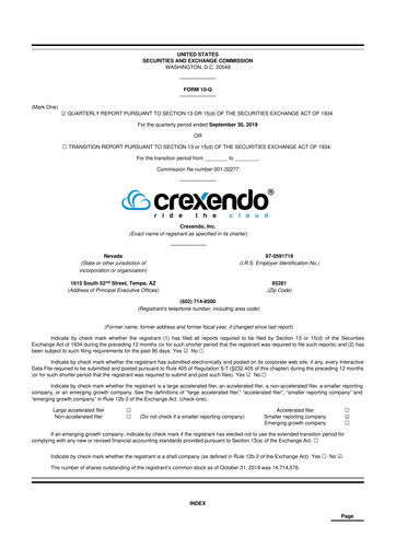 Thumbnail Crexendo 10-Q Quarterly Report FY2019 