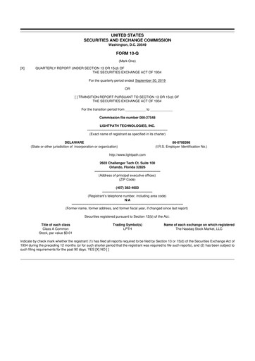 Vorschaubild LightPath Technologies 10-Q Quartalsbericht 2020 