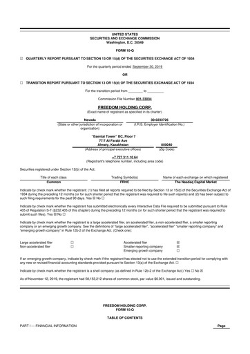 Vorschaubild Freedom Holding 10-Q Quartalsbericht 2020 