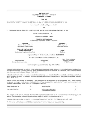 Thumbnail Trio-Tech International 10-Q Quarterly Report FY2020 Q1
