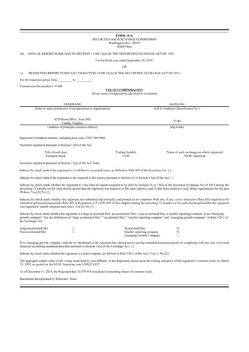Thumbnail Cel-Sci

 10-K Annual Report 2019