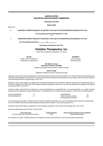 Thumbnail VistaGen Therapeutics
 10-Q Quarterly Report FY2020 