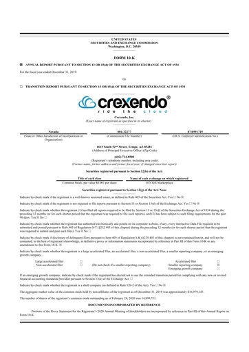 Thumbnail Crexendo 10-K Annual Report 2019