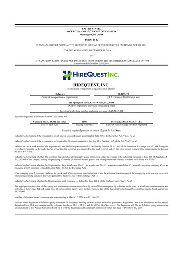 Thumbnail HireQuest 10-K Annual Report 2019