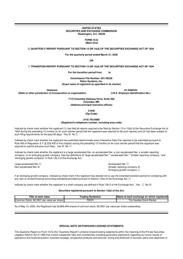 Thumbnail Rekor Systems 10-Q Quarterly Report FY2020 
