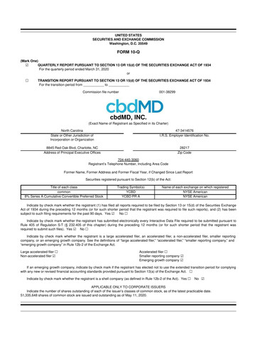 Thumbnail cbdMD 10-Q Quarterly Report FY2020 