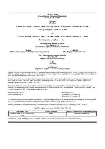 Thumbnail Rekor Systems 10-Q Quarterly Report FY2020 