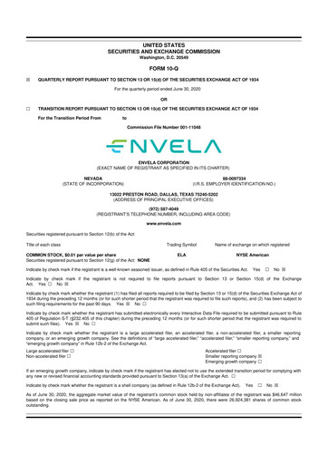 Vorschaubild Envela Corporation 10-Q Quartalsbericht 2020 