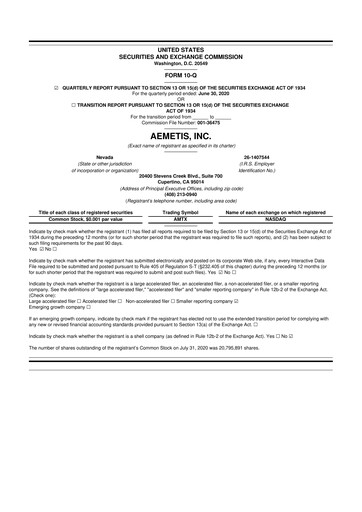 Thumbnail Aemetis 10-Q Quarterly Report FY2020 