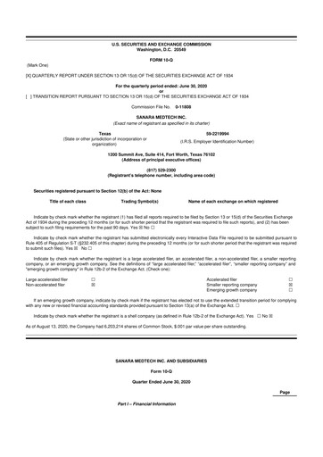 Thumbnail Sanara MedTech 10-Q Quarterly Report FY2020 