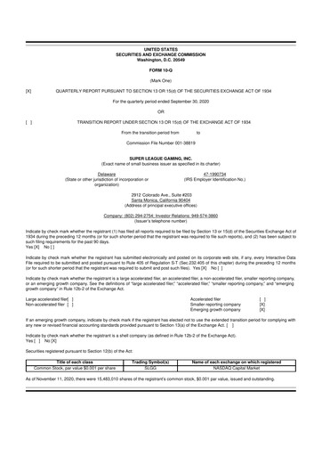 Thumbnail Super League Enterprise 10-Q Quarterly Report FY2020 