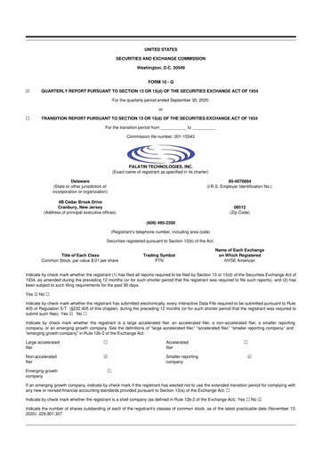 Miniature Palatin Technologies 10-Q Rapport trimestriel 2021 