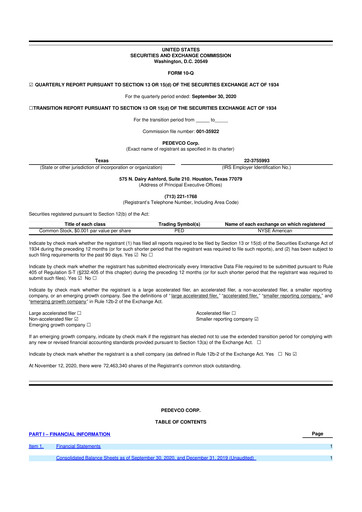 Thumbnail PEDEVCO
 10-Q Quarterly Report FY2020 