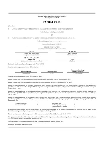 Thumbnail Cel-Sci

 10-K Annual Report 2020