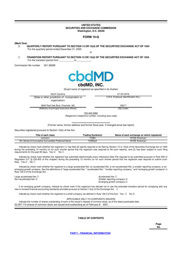 Thumbnail cbdMD 10-Q Quarterly Report FY2021 